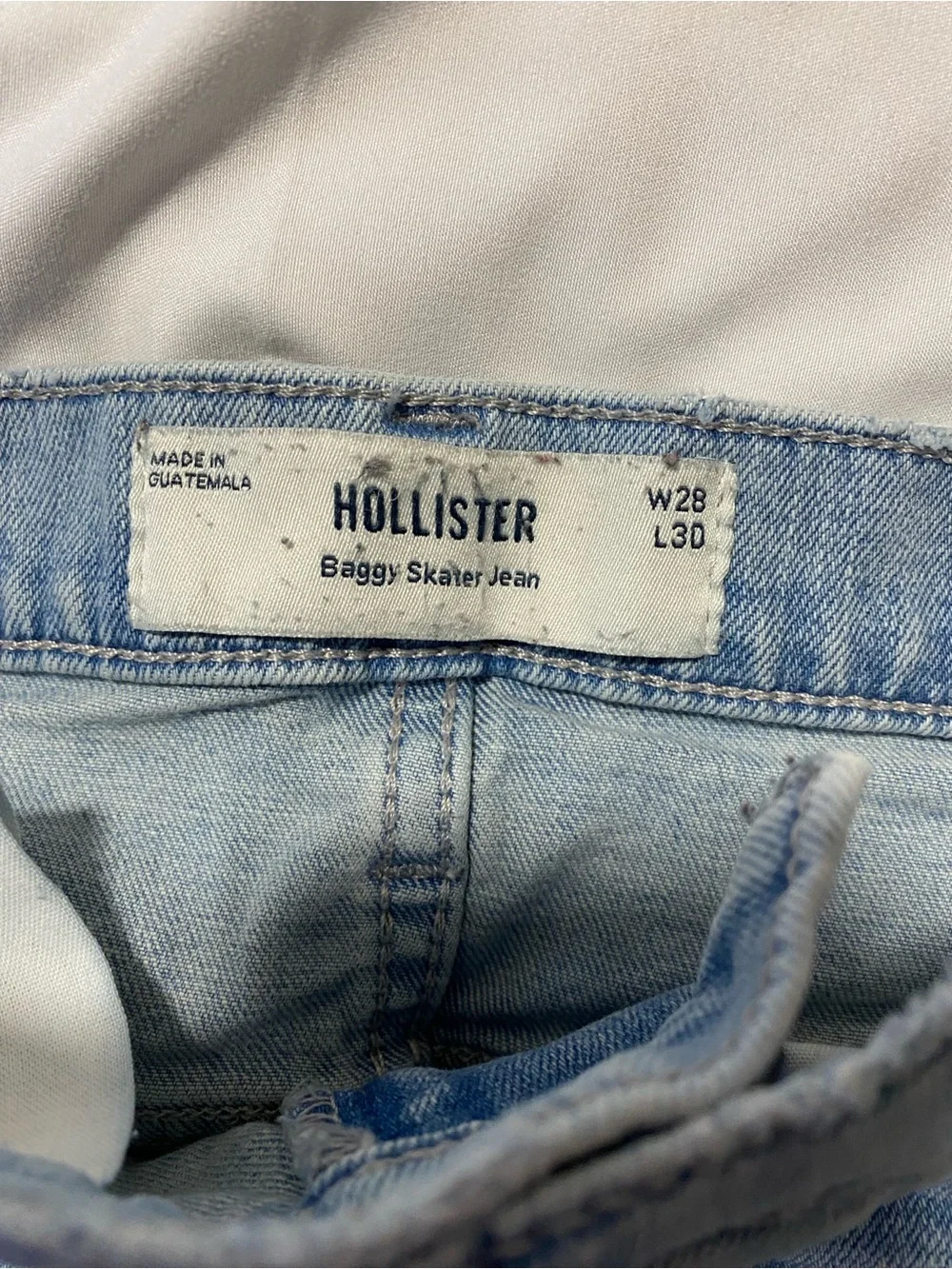 Hollister Baggy Light Blue Straight Cargo Jeans for Men
